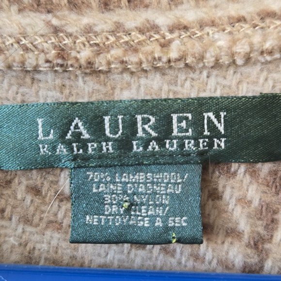 Ralph Lauren Women's Plaid Cape - Cream and Brown - Picture 2 of 3